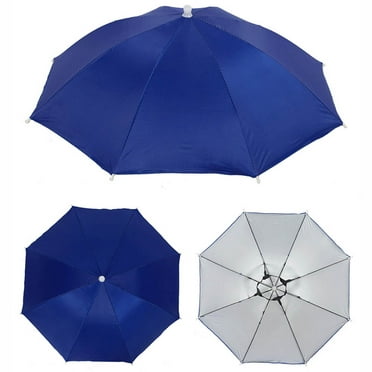 Foldable Outdoor Double Wind Rain Fishing Camping Umbrella Wearing Hat Beach Sun 